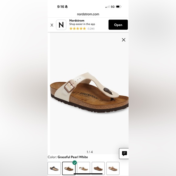 BIRKENSTOCK Gizeh Pearl White/antique lace Sandals Birko-Flor EU 38 - Picture 6 of 6